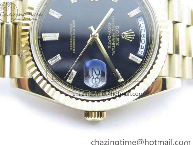 BP Black on Dial A2836 YG YG New 904 Crystal Bracelet President Dial Version 40mm Markers T 228239 Day-Date 1227